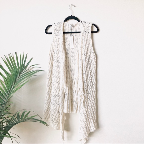 cupcakes & cashmere Tops - Cupcakes and Cashmere Flyn Knit Crochet Vest